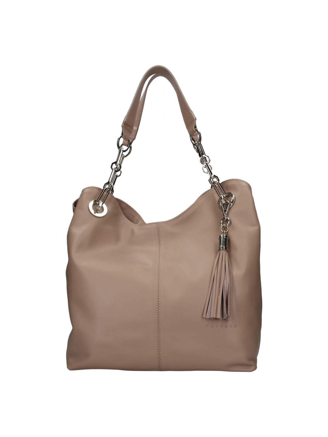 Dámská kožená kabelka Facebag Sofia – tmavě béžová